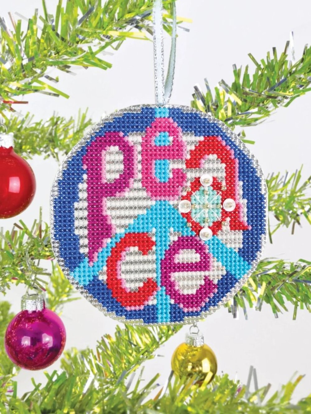 Satsuma Street Christmas is Peace Cross Stitch Ornament Kit NEW DIY 70s Holiday